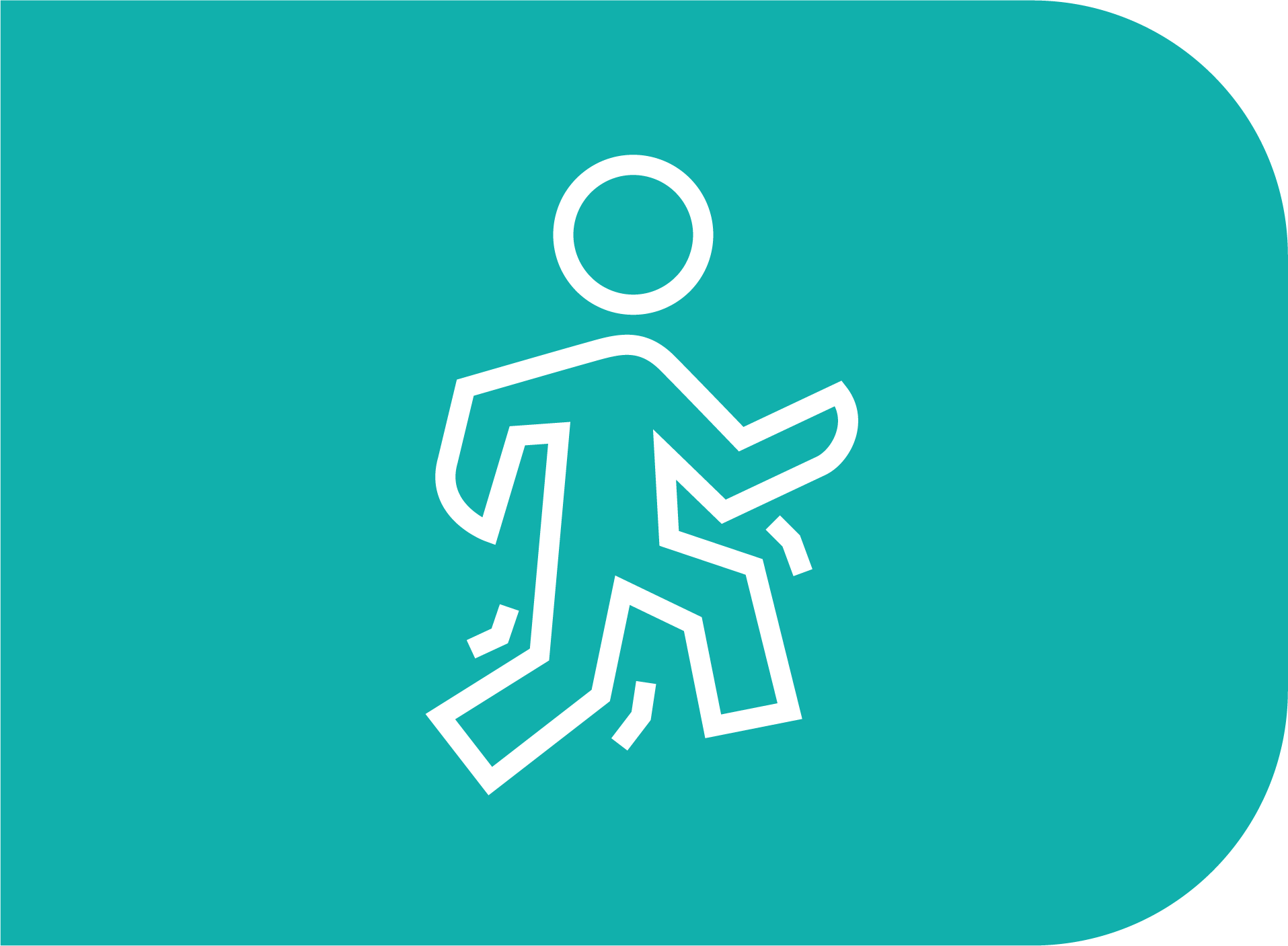 Icon of a person walking, with lines radiating from the legs, indicating difficulty  