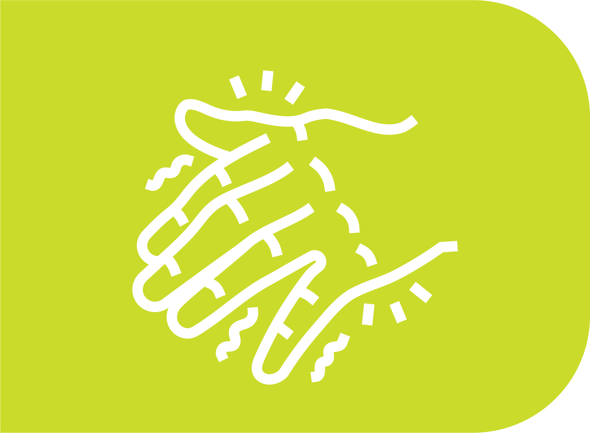 Icon of a person’s hands, with radiating lines indicating unsteadiness