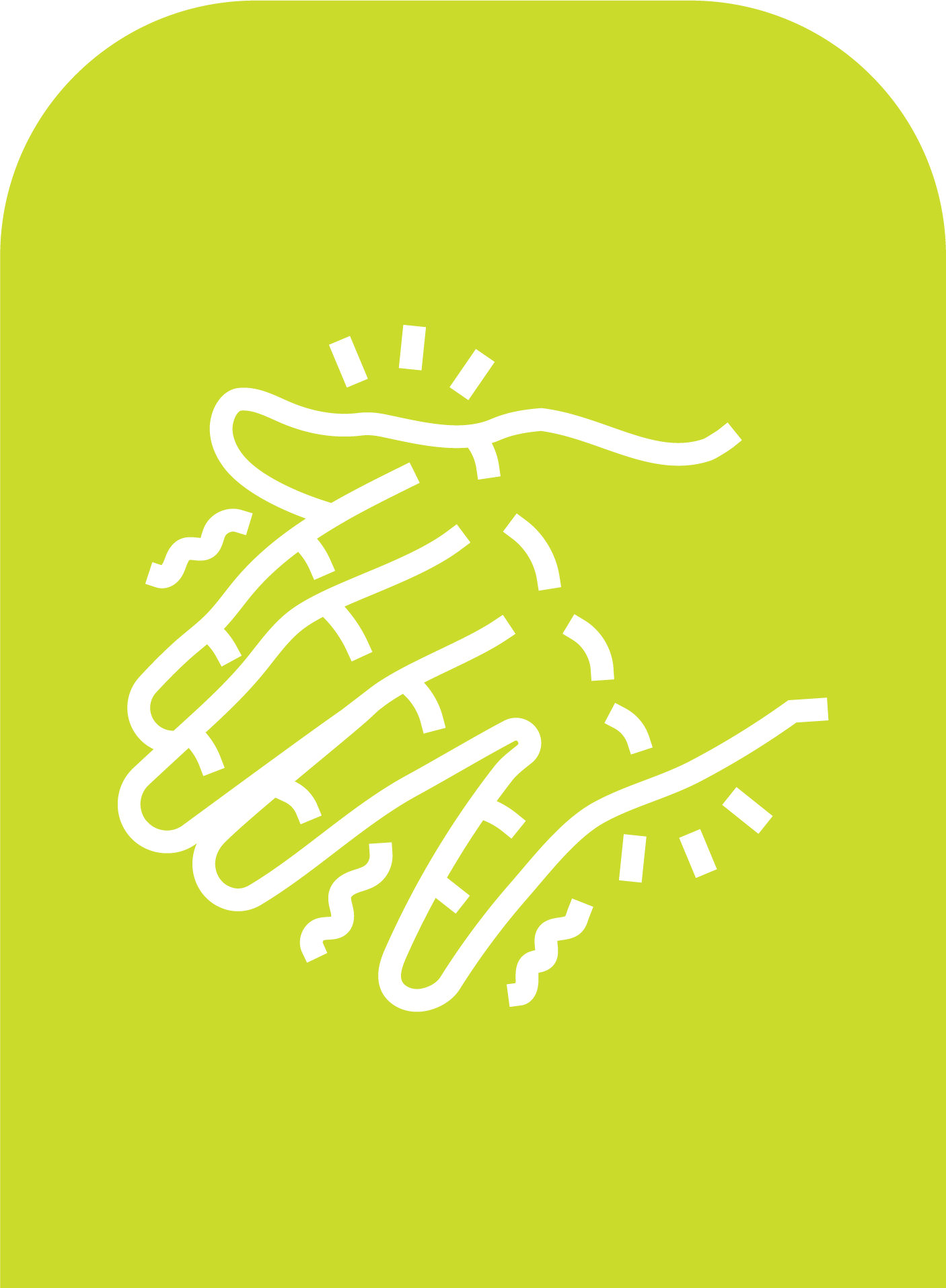 Icon of a person’s hands, with radiating lines indicating unsteadiness
