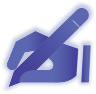 Icon of a hand holding a pencil  